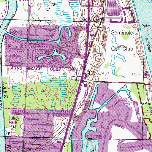 Topographic Map of Florida Power and Light-Juno Beach Heliport, FL