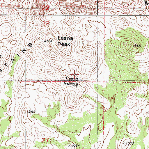 Topographic Map of Lesna Spring, AZ
