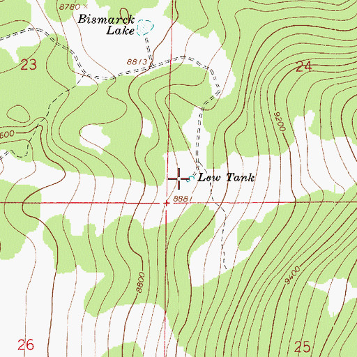 Topographic Map of Lew Tank, AZ