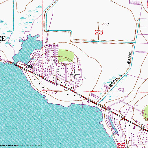 Topographic Map of Coles Seaplane Base, FL