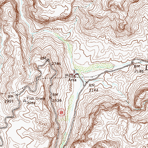 Topographic Map of Lewis and Pranty Creek, AZ