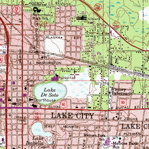 Topographic Map of Lake Shore Hospital Heliport, FL
