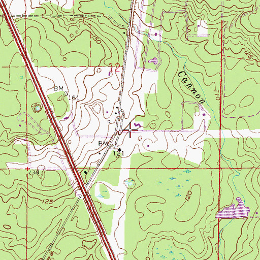 Topographic Map of Cannon Creek Airpark, FL