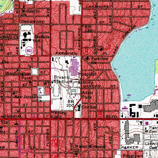 Topographic Map of LGH Heliport, FL