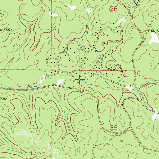 Topographic Map of Lewis Creek, AZ