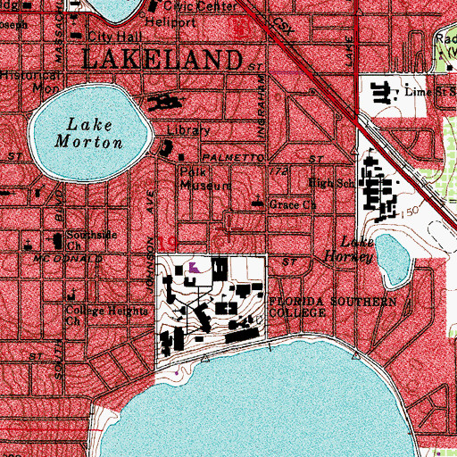 Topographic Map of Florida Federal Office Building Helistop, FL