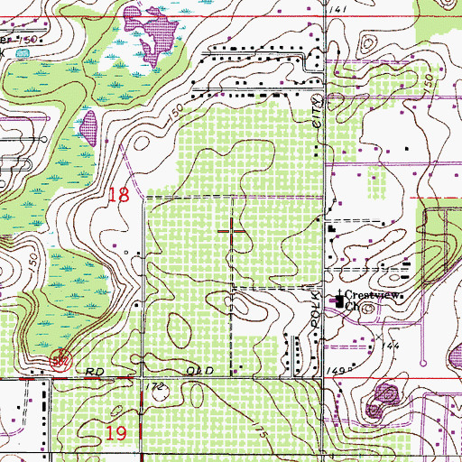 Topographic Map of Lake Gibson High School Heliport, FL