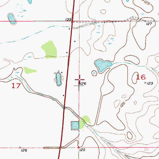 Topographic Map of J H Hendrie Farms Airport, FL