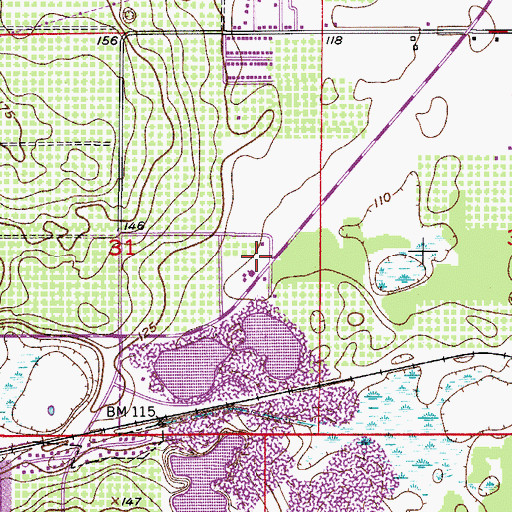 Topographic Map of Lake Wales Heliport, FL