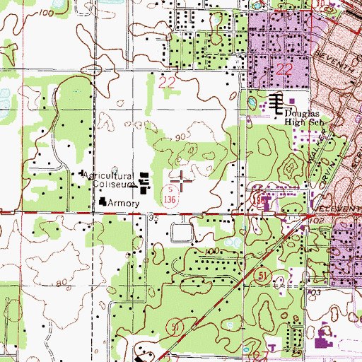Topographic Map of Suwannee Hospital Emergency Heliport, FL