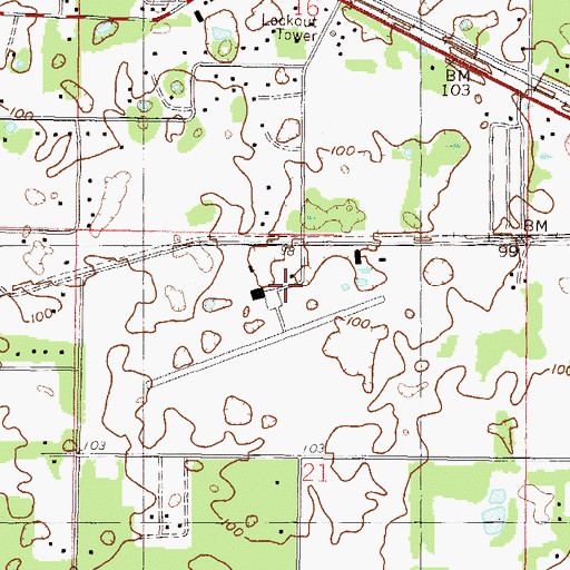 Topographic Map of Suwannee County Airport, FL
