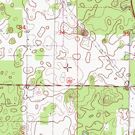 Topographic Map of Red Barn Acres Airport, FL