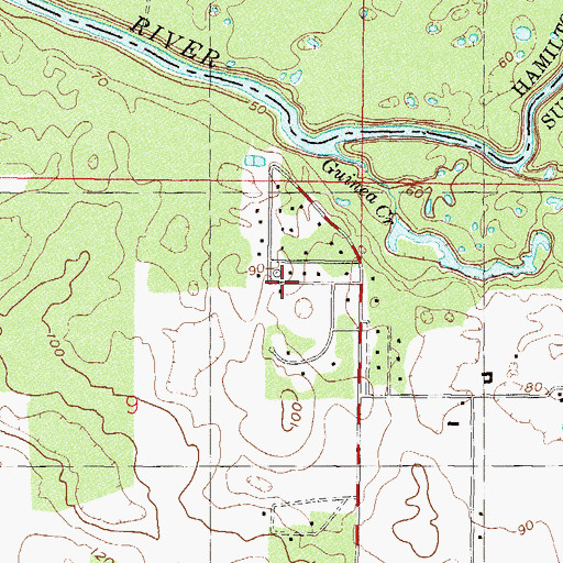 Topographic Map of Florida Sheriffs Boys Ranch Airport, FL