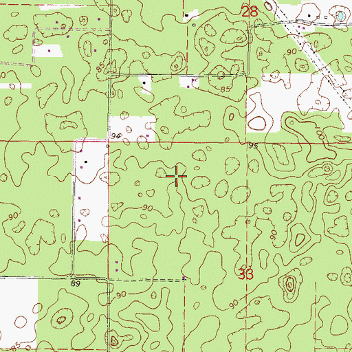 Topographic Map of Buckner Airport, FL