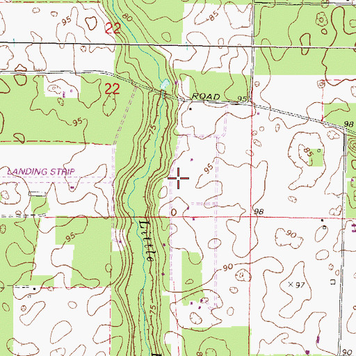 Topographic Map of Little River Airport, FL
