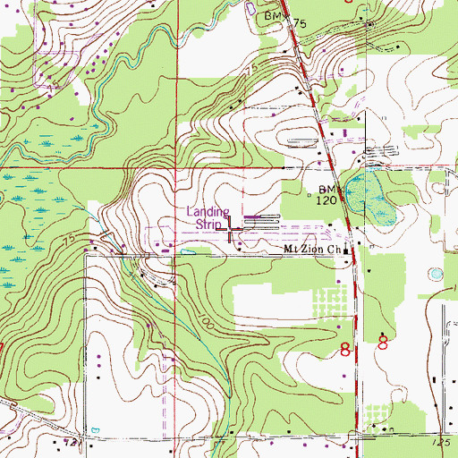 Topographic Map of Thrifts Airport, FL