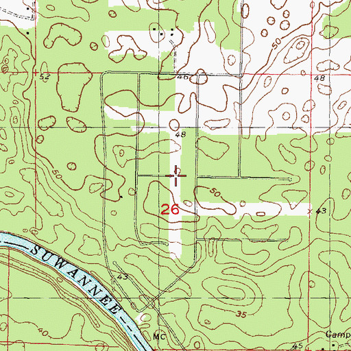 Topographic Map of The Trails Airport, FL