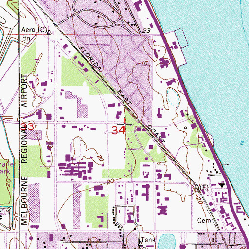 Topographic Map of Bryan Professional Building Heliport, FL