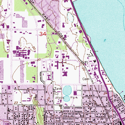 Topographic Map of Holmes Regional Medical Center Heliport, FL