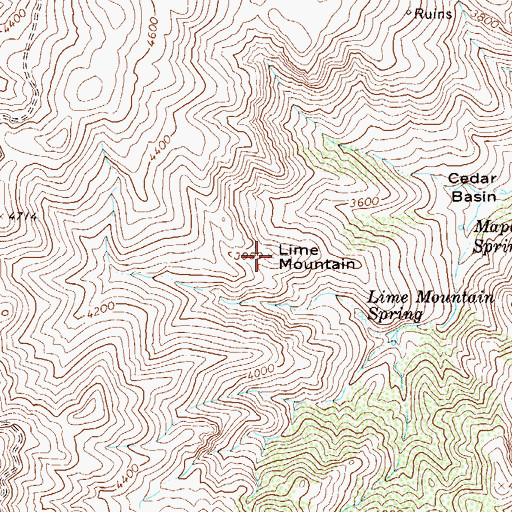 Topographic Map of Lime Mountain, AZ