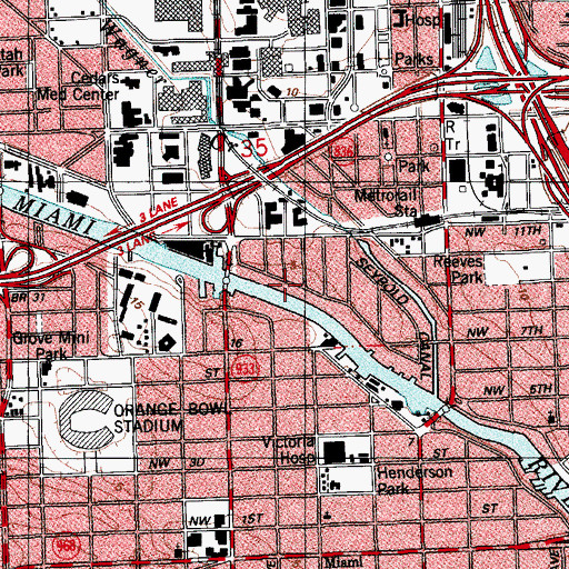 Topographic Map of Southeast Bank Operations Center Heliport, FL