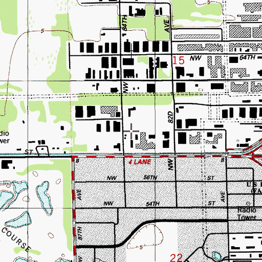 Topographic Map of Kelly Tractor Company Heliport, FL