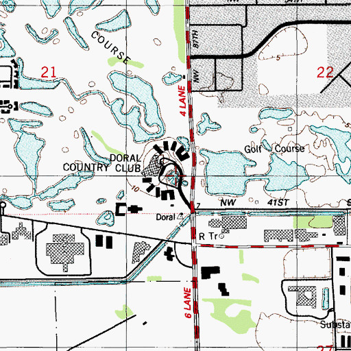 Topographic Map of Doral Resort and Country Club Heliport, FL