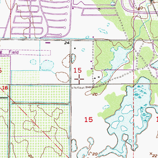 Topographic Map of Parrish Brothers Private Airport (historical), FL