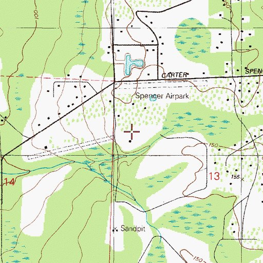 Topographic Map of Spencer's Airpark, FL