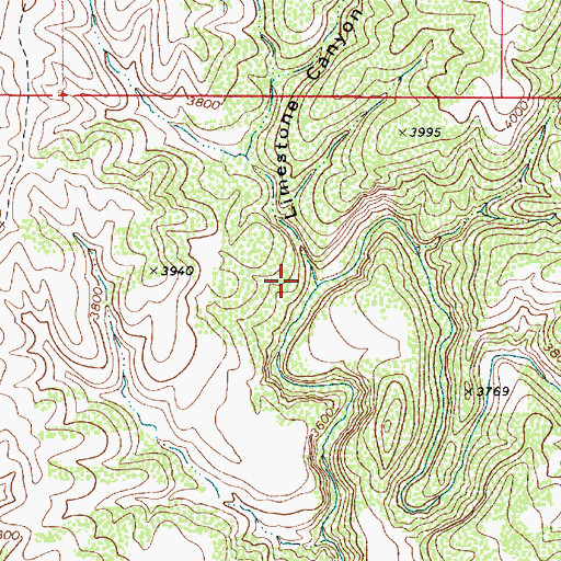 Topographic Map of Limestone Canyon, AZ