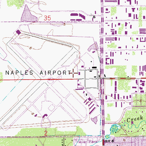 Topographic Map of Naples Municipal Airport, FL