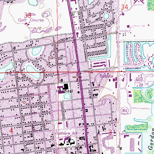 Topographic Map of Naples Hospital Heliport, FL