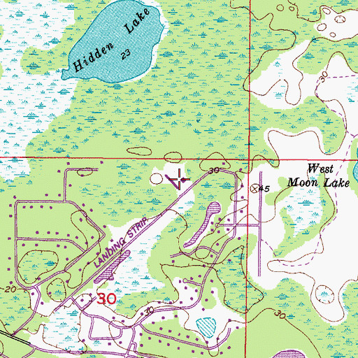 Topographic Map of Hidden Lake Airport, FL