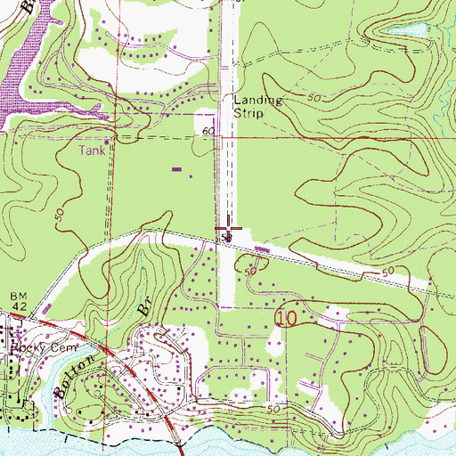 Topographic Map of Ruckel Airport, FL