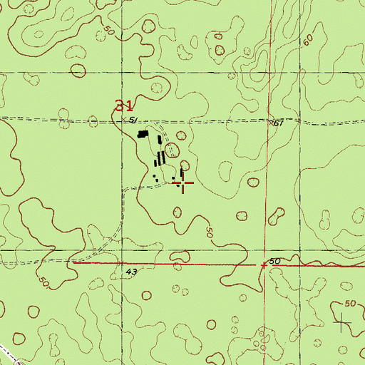 Topographic Map of Suwannee Farms Airport, FL