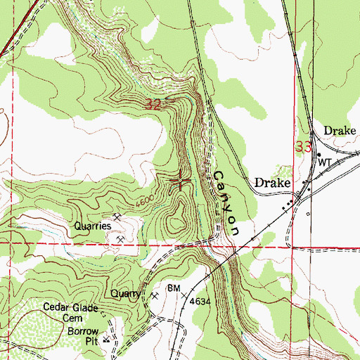 Topographic Map of Limestone Canyon, AZ