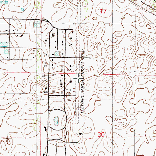 Topographic Map of Leeward Air Ranch Airport, FL