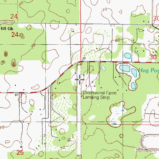 Topographic Map of Crosswind Farm Airport, FL