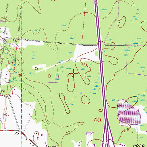 Topographic Map of Baine Airport (historical), FL