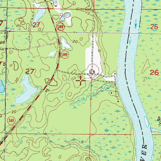 Topographic Map of Manatee Springs Airport, FL