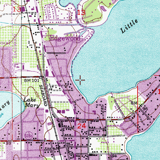 Topographic Map of Lake Conway North Seaplane Base, FL