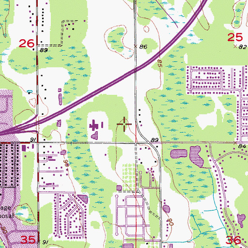 Topographic Map of Florida Hospital East Orlando Heliport, FL