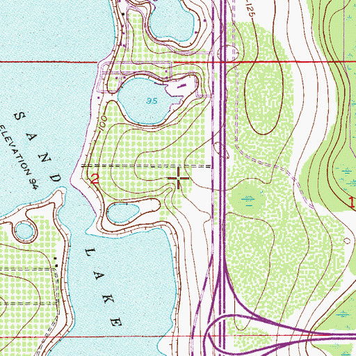 Topographic Map of Sand Lake Health Center Heliport, FL