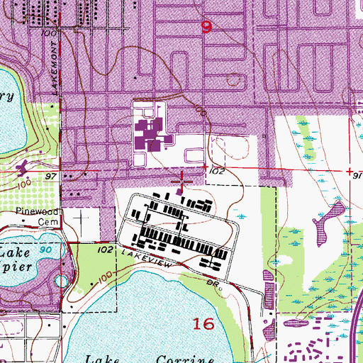 Topographic Map of Naval Hospital Orlando Heliport, FL