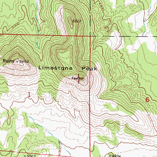 Topographic Map of Limestone Peak, AZ