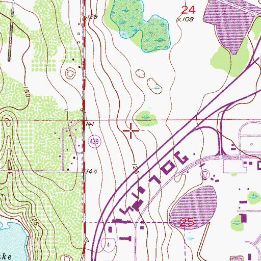 Topographic Map of Helicopters Incorporated of Orlando Heliport, FL