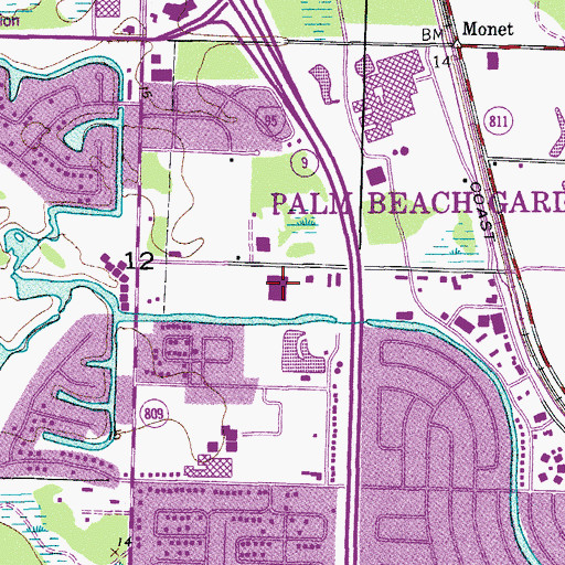 Topographic Map of J and C MacArthur Foundation Heliport, FL