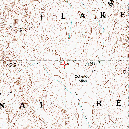 Topographic Map of Cohenour Mine, AZ