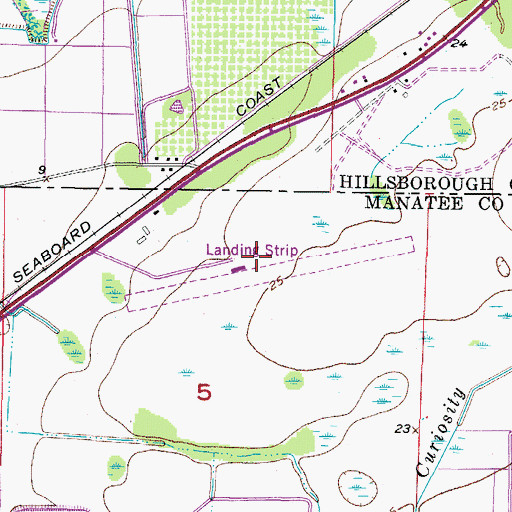 Topographic Map of Airport Manatee, FL