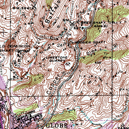 Topographic Map of Limestone Quarry, AZ